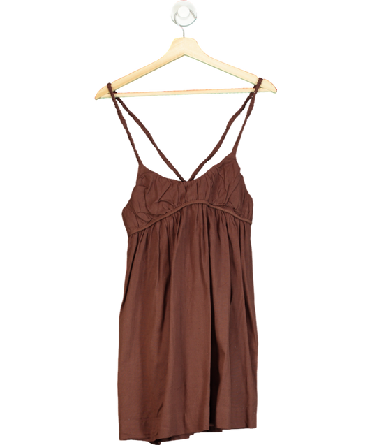 Free People Brown Tell All Mini Dress UK S