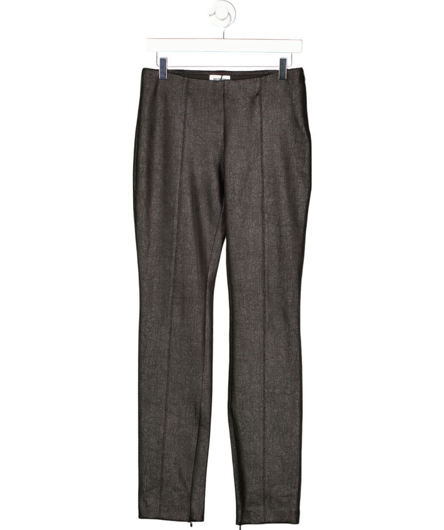 Weekday Black Delia Faux Suede Coated Trousers UK 8