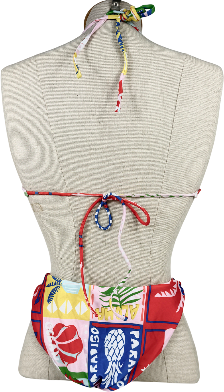 ASOS Multicoloured Trinny Scoop Bikini Paridiso Print UK 10