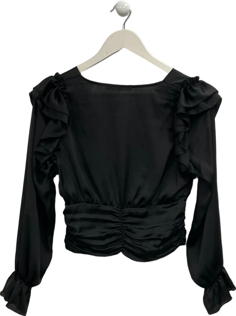 ZARA Black Cropped Blouse UK XS