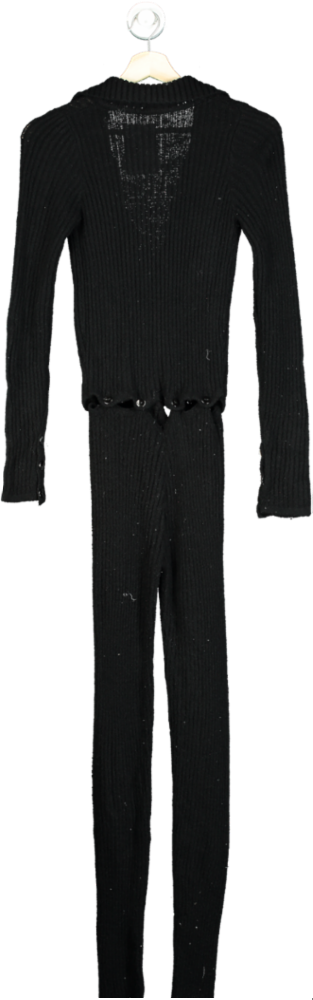 RUVE Black Ribbed Knit Cardigan Set One Size