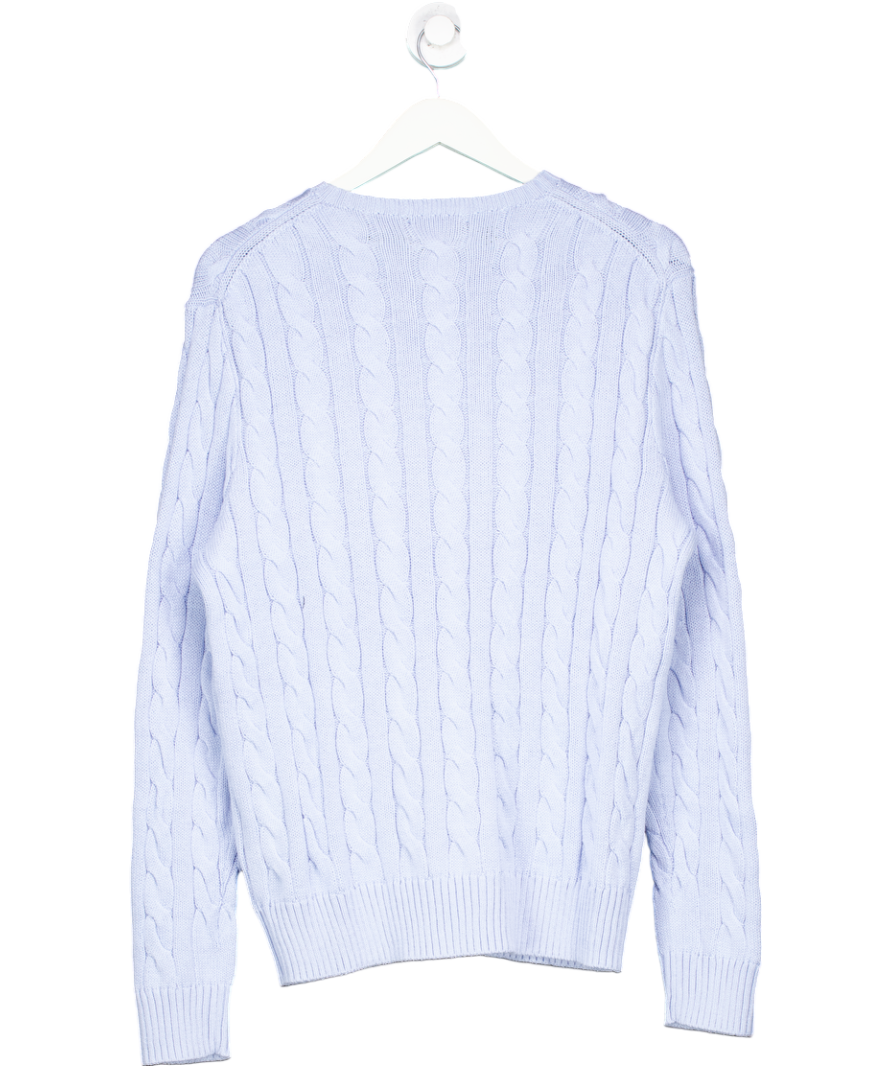 Polo Ralph Lauren Blue Cotton Cable Knit Sweater UK M