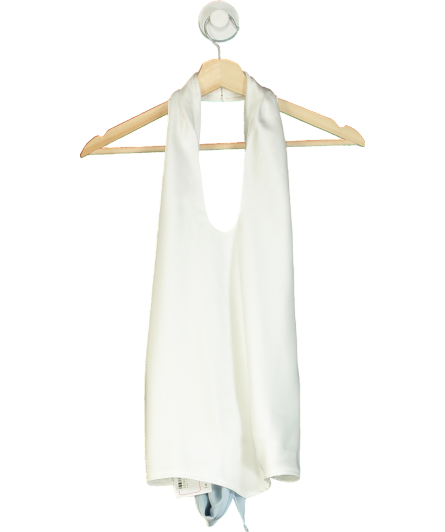 Cloeys White Satin Halterneck Top UK S