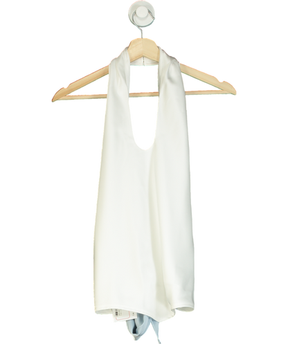 Cloeys White Satin Halterneck Top UK S