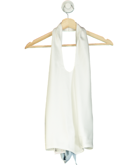 Cloeys White Satin Halterneck Top UK S