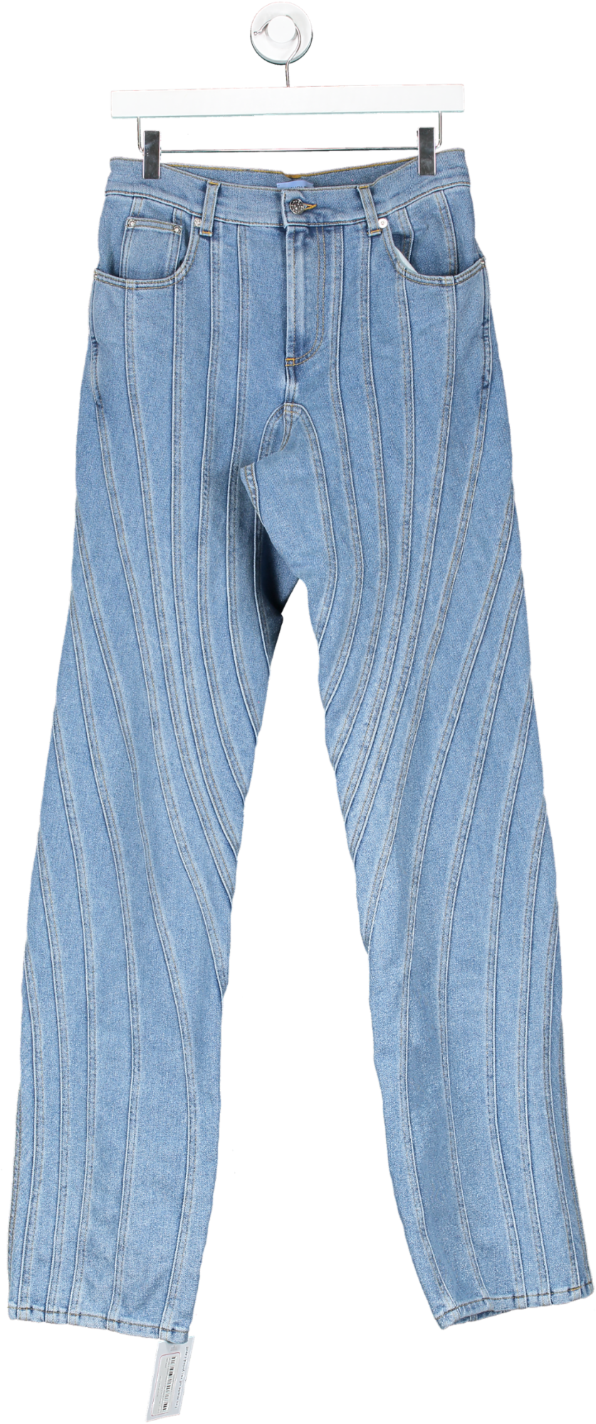 Mugler Blue Spiral Baggy Jeans UK S/M