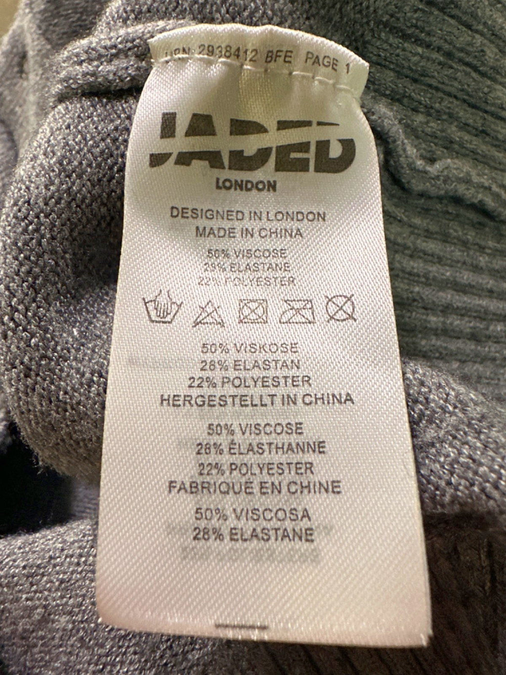 Jaded London Grey Knitted Cardigan and Skirted Trousers Set UK XS