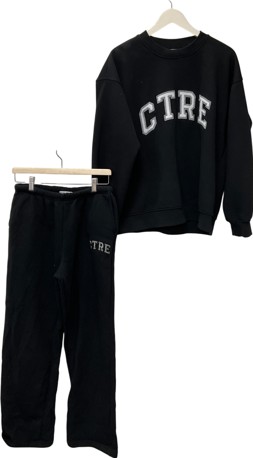 The Couture Club Black Ctre Sweatshirt & Relaxed Joggers UK 10