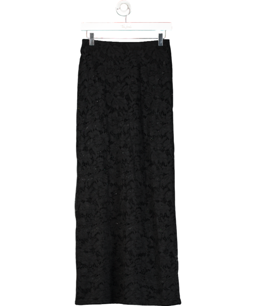 4th & Reckless Black Olga Lace Maxi Skirt UK 6