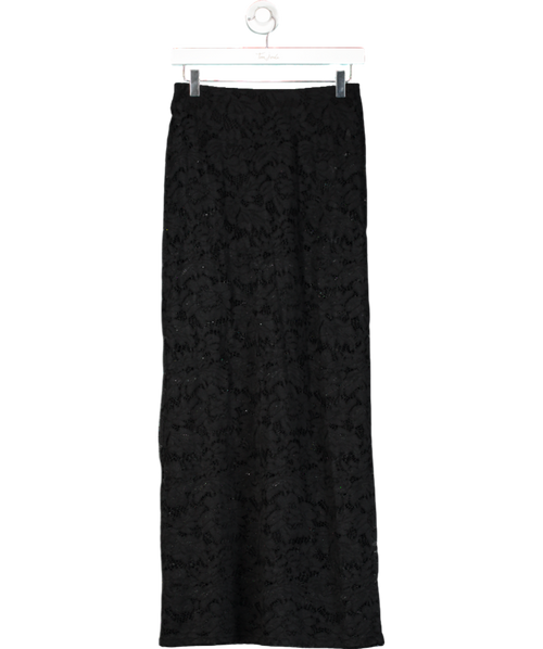 4th & Reckless Black Olga Lace Maxi Skirt UK 6