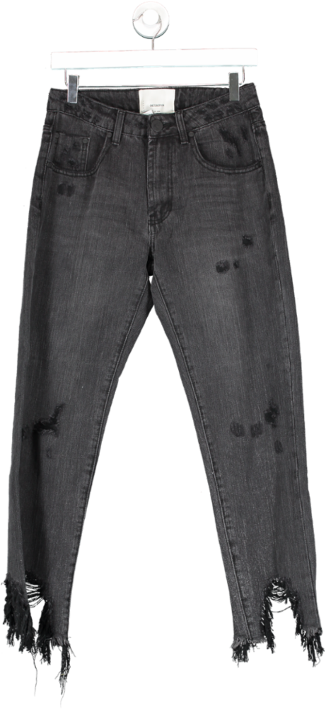 Oneteaspoon Black Volcanic Awesome Baggy High Waisted Straight Leg Jean W27