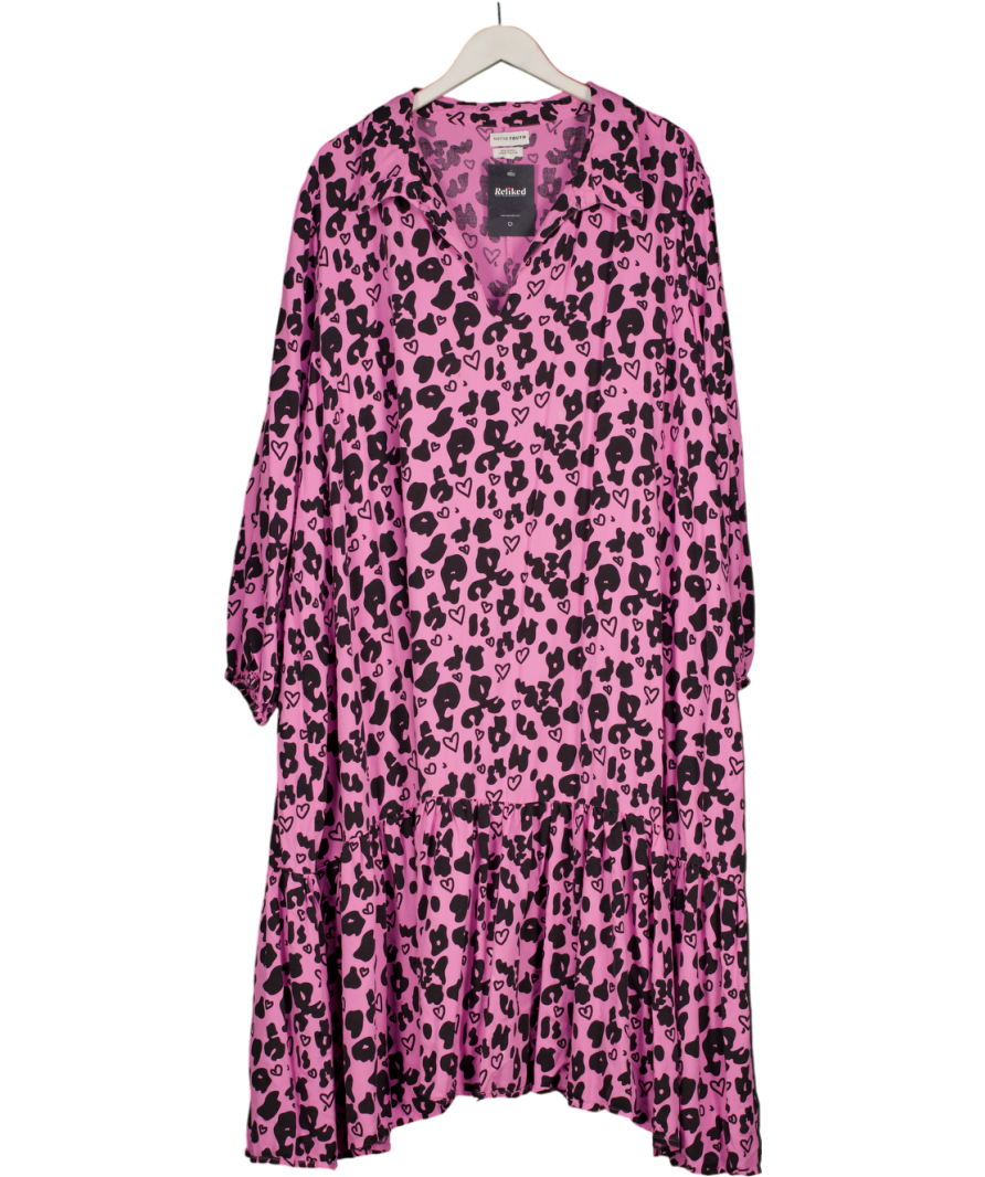 Native Youth Pink Open Collar Print Maxi Dress UK 28