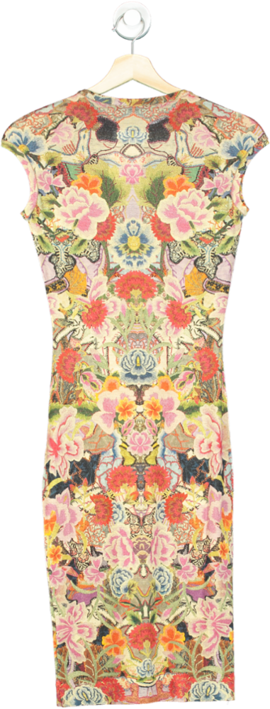 Alexander McQueen Vintage Multicolour Floral Print Dress UK XS