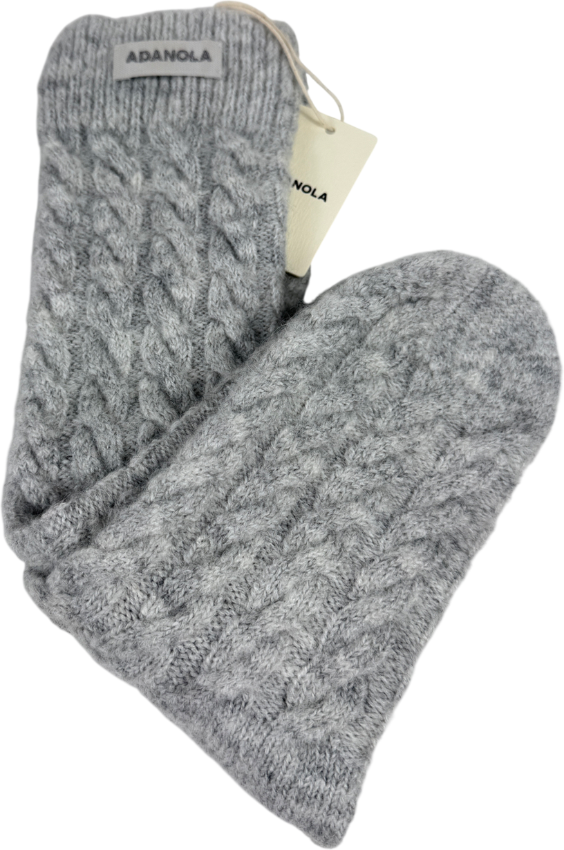 Adanola Grey Logo Ribbed Knit Socks One Size