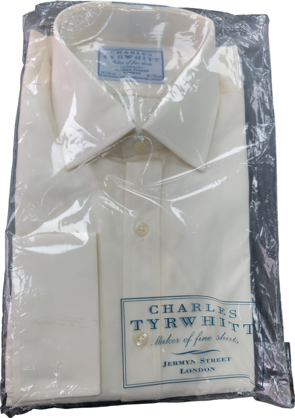 Charles Tyrwhitt Cream Non-iron Twill Shirt - Ivory UK 34" CHEST