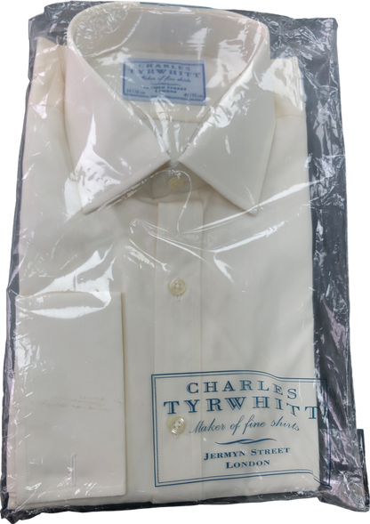 Charles Tyrwhitt Cream Non-iron Twill Shirt - Ivory UK 34" CHEST