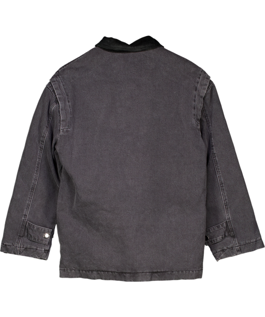 MANGO Black Barn Jacket With Corduroy Collar UK XS