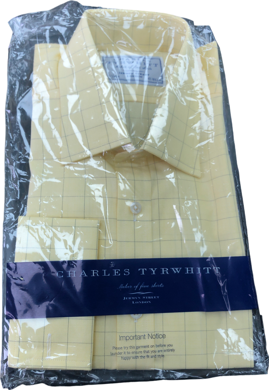 Charles Tyrwhitt Yellow Button Down Collar Brushed Flannel Shirt UK 34" CHEST