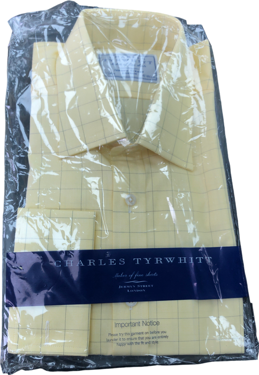 Charles Tyrwhitt Yellow Button Down Collar Brushed Flannel Shirt UK 34" CHEST