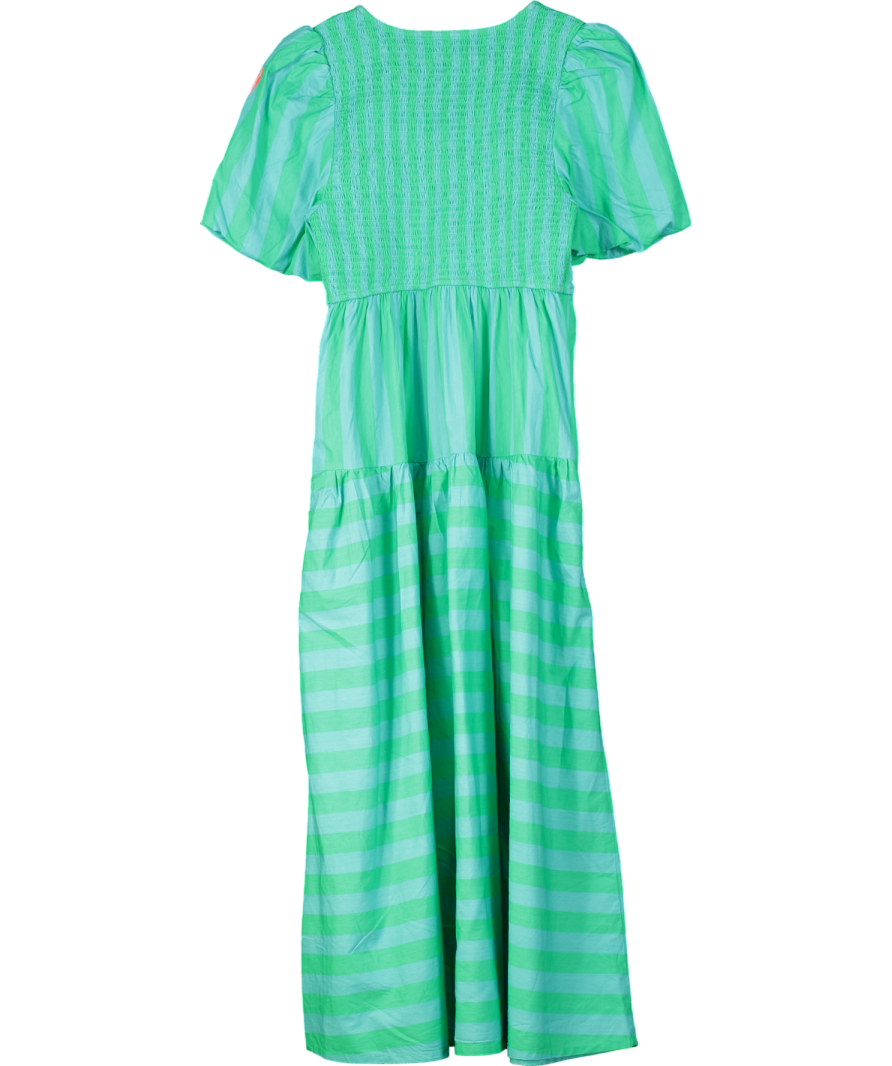 Scamp & Dude Green Shirred Bodice Maxi Dress UK 10