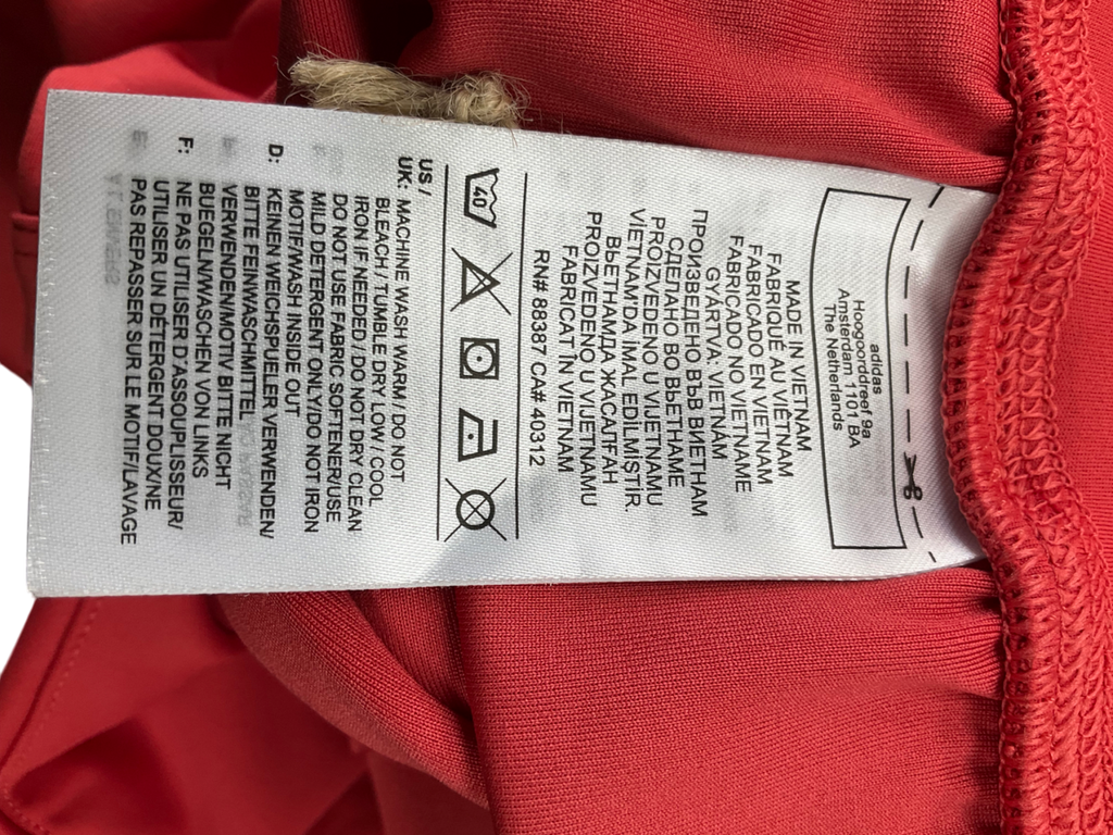 adidas Red Triple Stripe Running Shorts UK S