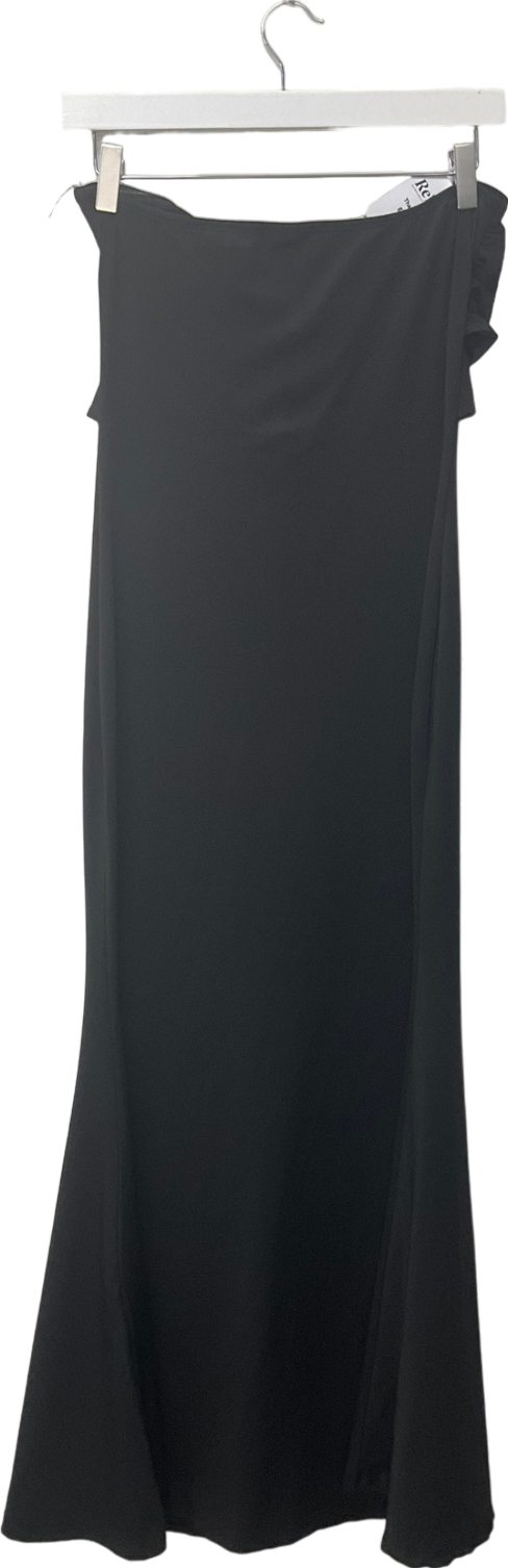 SHEIN Black Women Metal Flower Decor Fitted Sexy Backless Sleeveless Dress, Autumn UK S