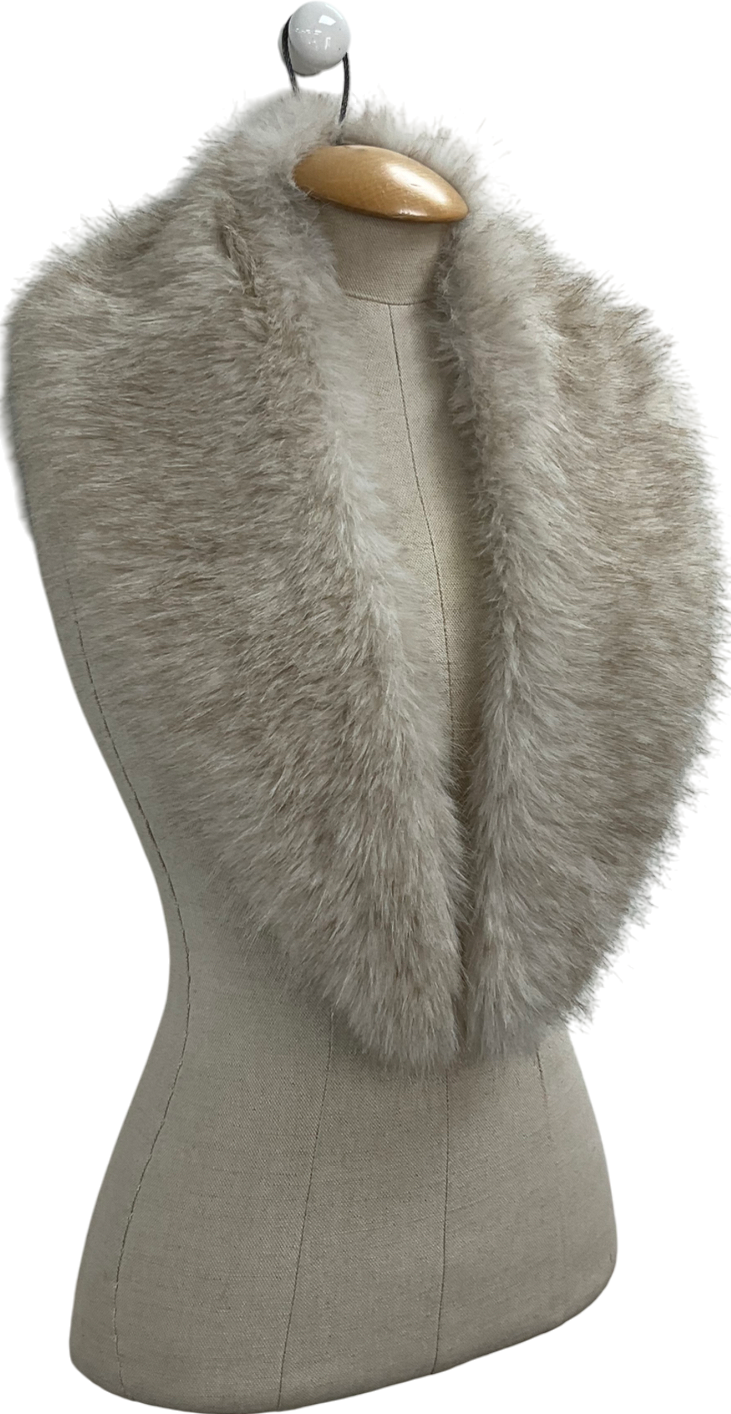 Beige Faux Fur Shawl One Size