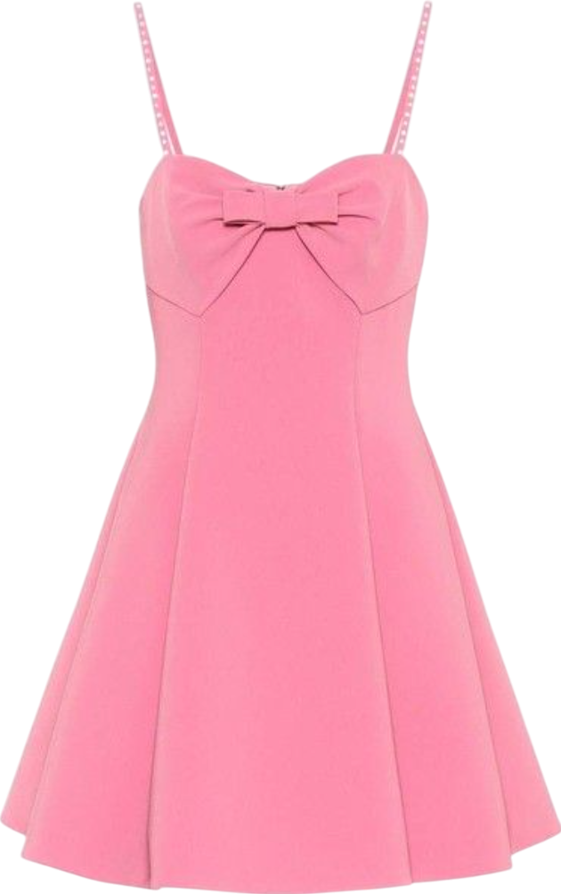 Miu Miu Pink Embellished Bow Front Fit & Flare Mini Dress UK 10