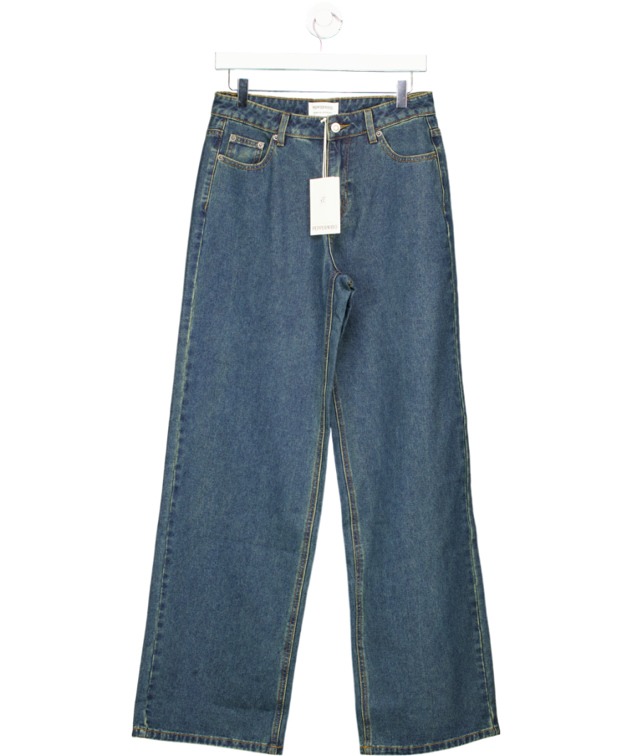 PEPPERMAYO Blue Keanna Low Rise Denim Jeans - Washed Denim UK 6
