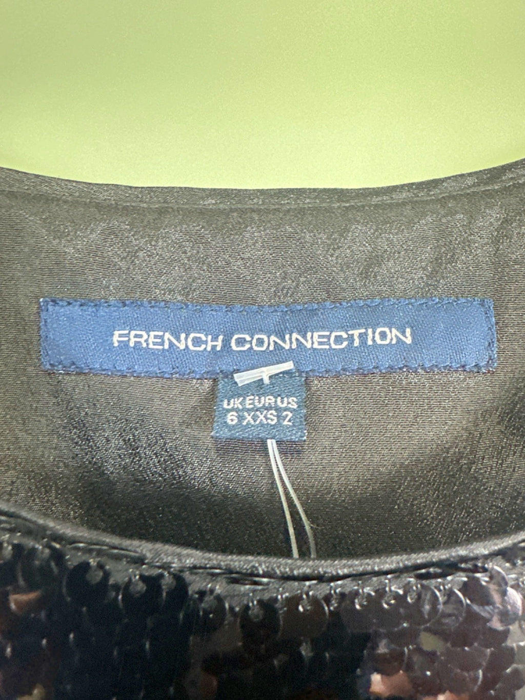 French Connection Black Sequin Sleeveless Dress UK 6