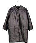 Burberry Black Fur Lined Water Resistant Overcoat UK 8