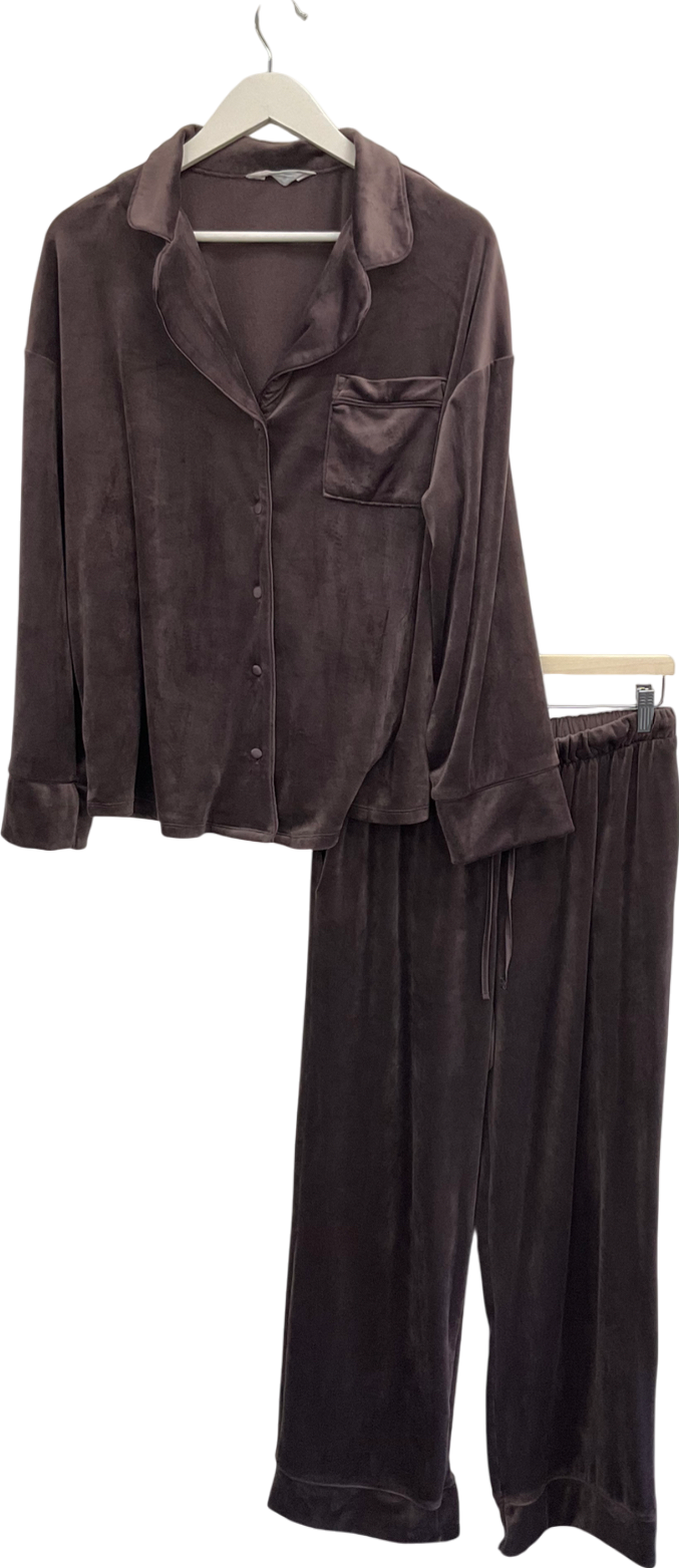 Primark Purple Soft Button Through Pyjama Set UK M