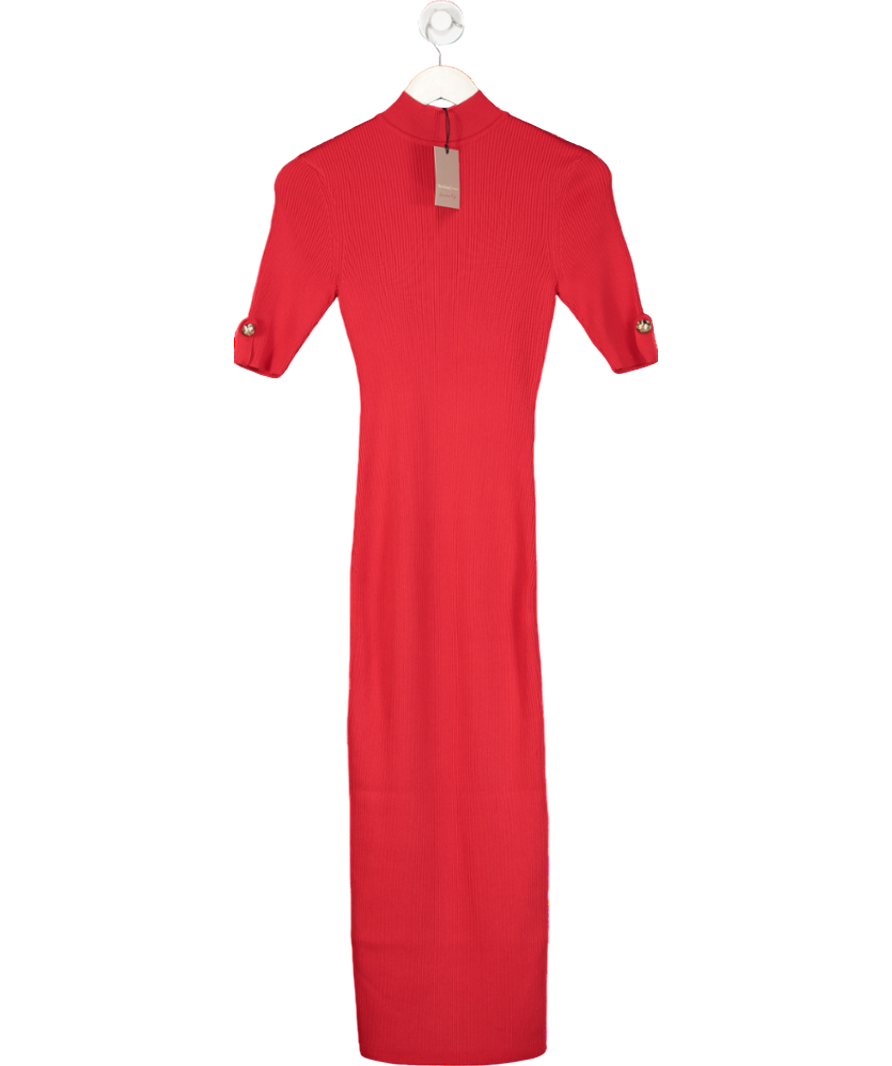 River Island Red Military Shoulder Midi Dress UK 10