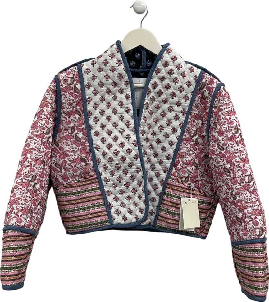 MANGO Pink Reversible Quilted Jacket UK S