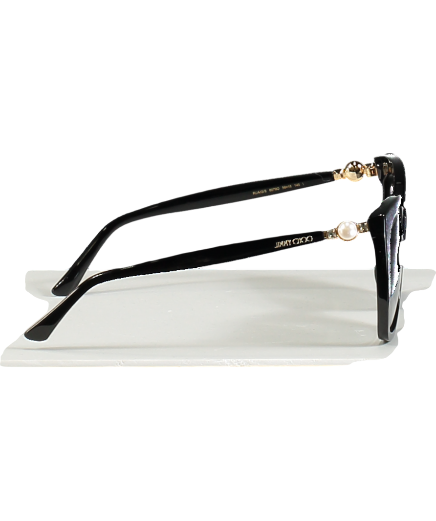Jimmy Choo Black Annabeth Cat Eye Sunglasses  with Pearls and Swarovski Crystals in case
