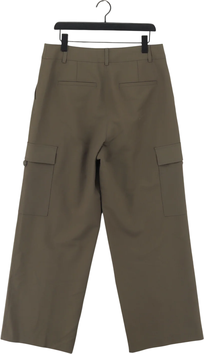Mint Velvet Khaki Green Straight Leg Tailored Cargo Trousers UK L