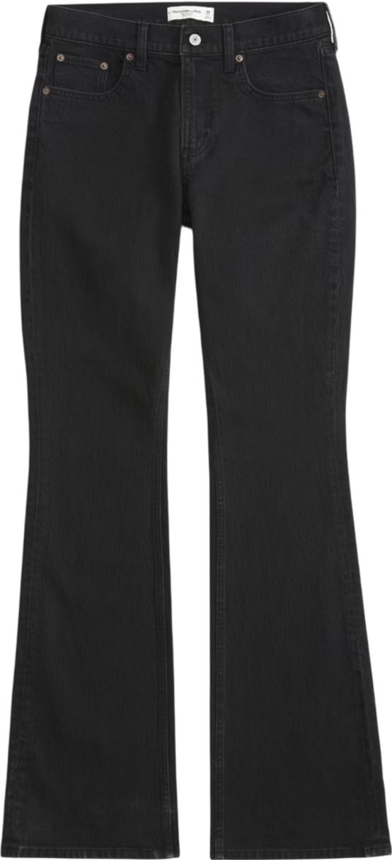 Abercrombie & Fitch Black Mid Rise Bootcut Jeans - Long Length W27