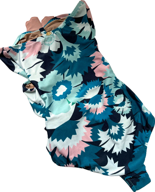 Adriana Degreas Multicolour Floral Cutout Swimsuit Petite UK S