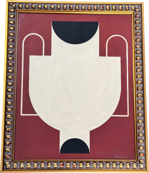 ARTFULLY WALLS Silhouette Of A Vase 21 Bobbim Wood Framed Print By Eleni Psyllaki