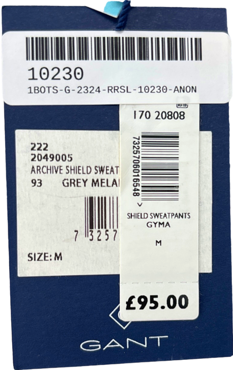 GANT Grey Melange Archive Shield Sweatpants UK M