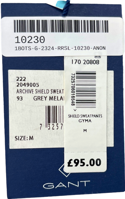 GANT Grey Melange Archive Shield Sweatpants UK M