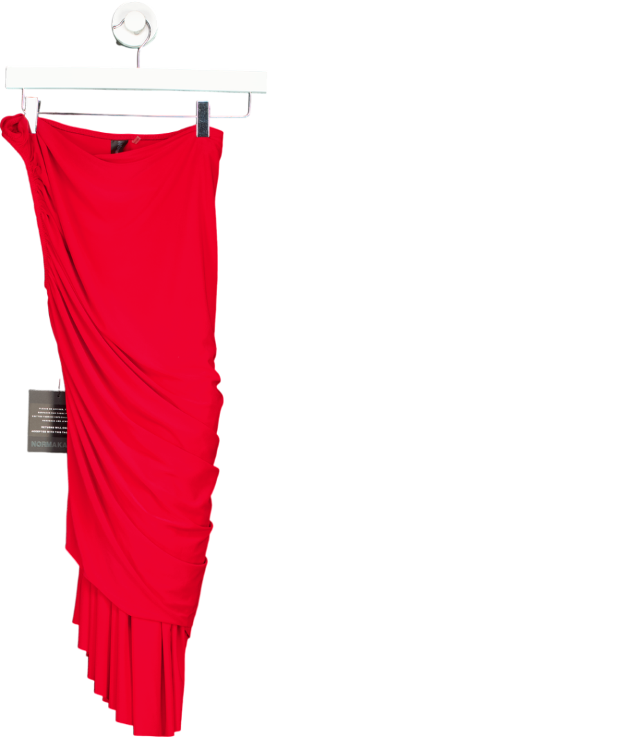 Norma Kamali Diana Gown In Tiger Red UK XS