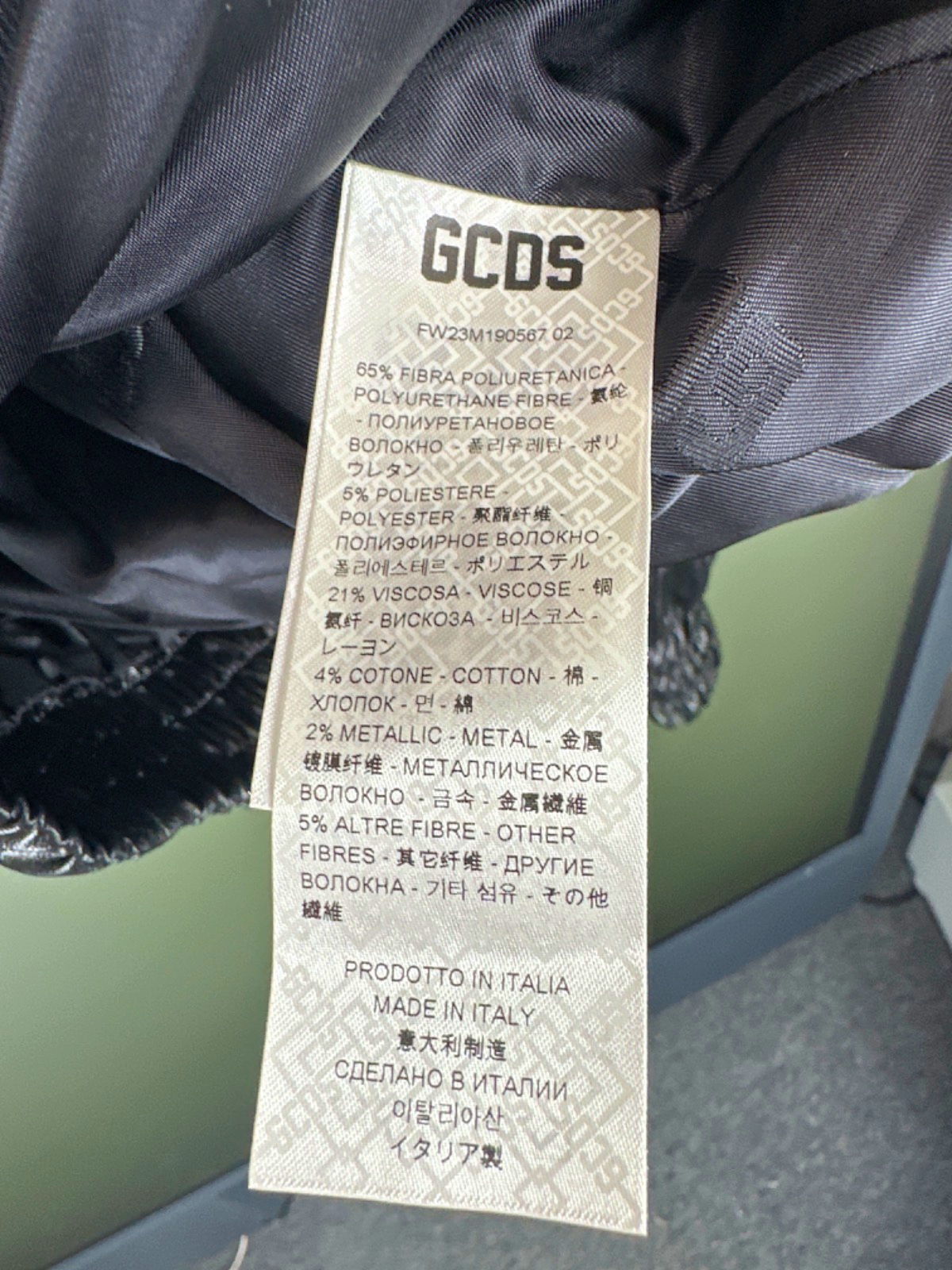 GCDS Black Faux Leather Oversize Jacket UK XL