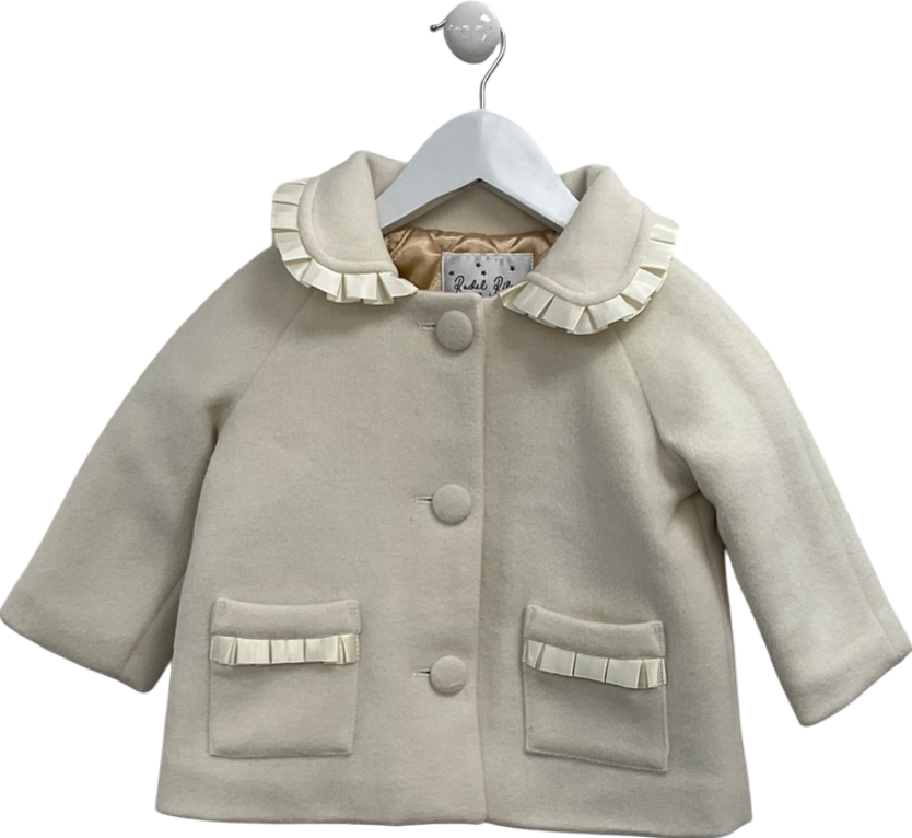 Rachel Riley Cream Wool Look Collared Coat 12-18 Months