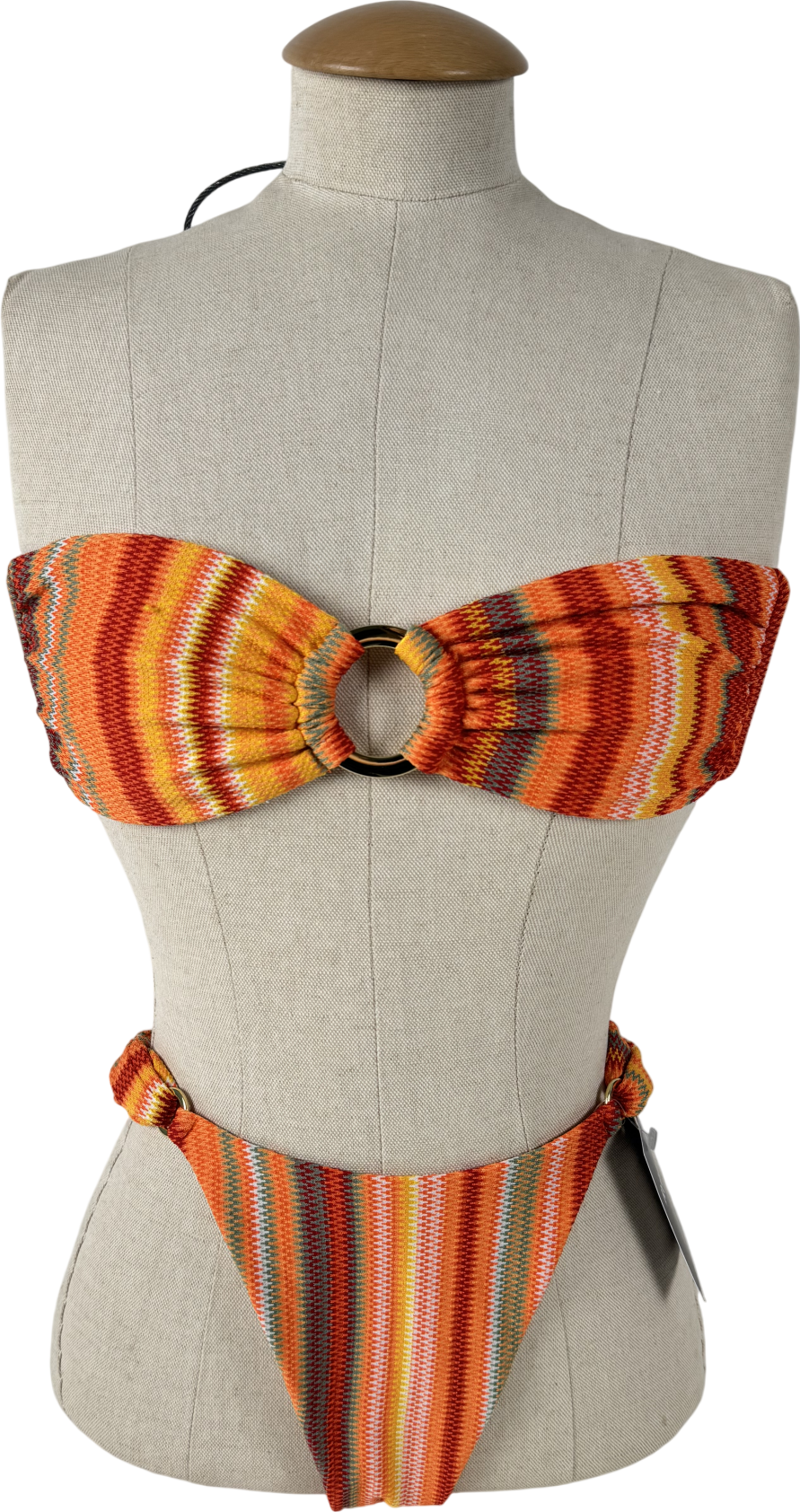 Monday Swimwear Orange Costa Rica Top - Sardinia Stripe UK S