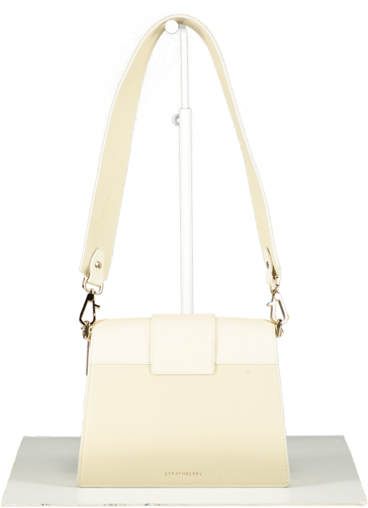 Strathberry Cream Mini Crescent Handbag