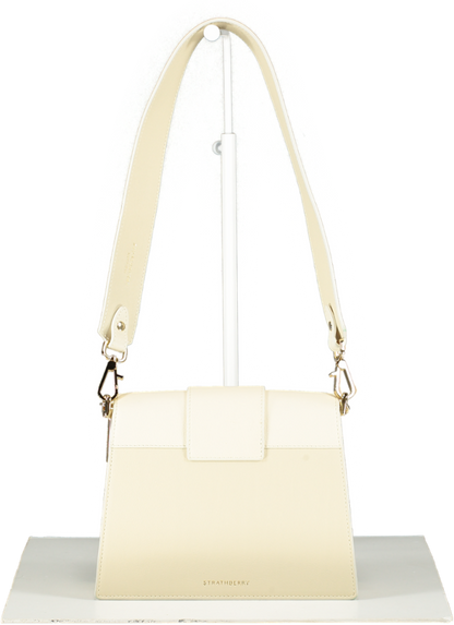 Strathberry Cream Mini Crescent Handbag