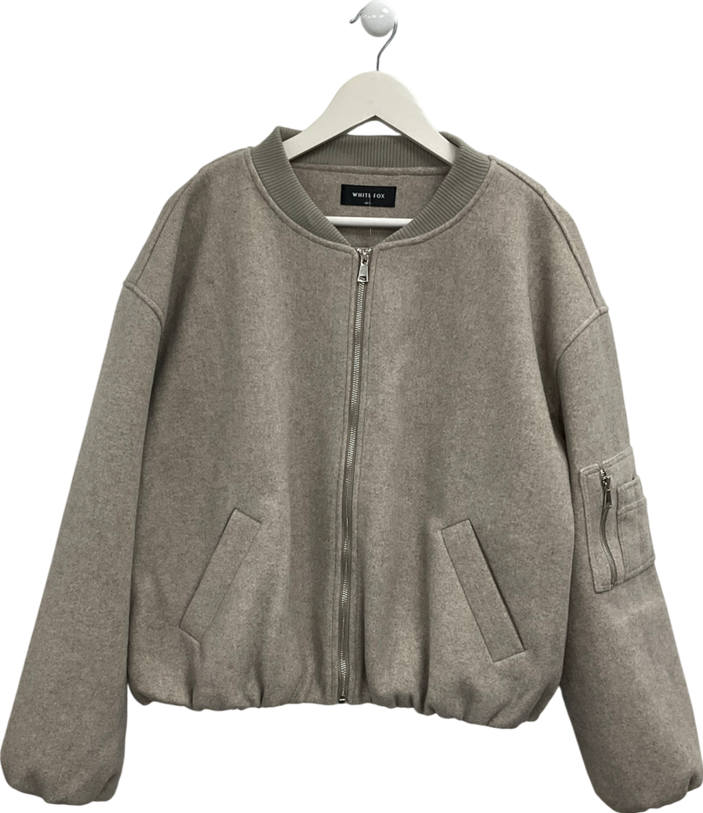 White Fox Beige Rainy Days Bomber Jacket UK M/L