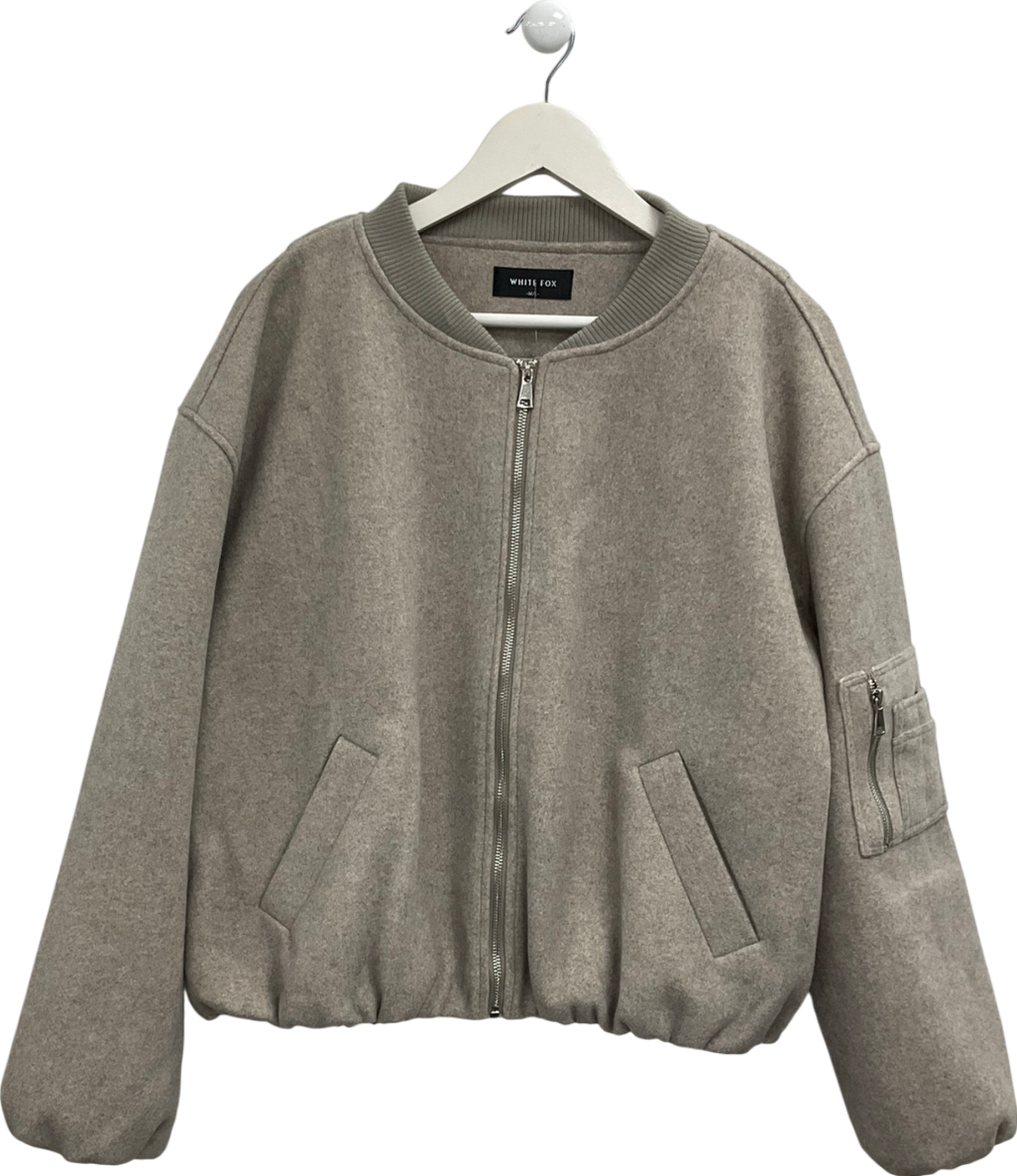 White Fox Beige Rainy Days Bomber Jacket UK M/L