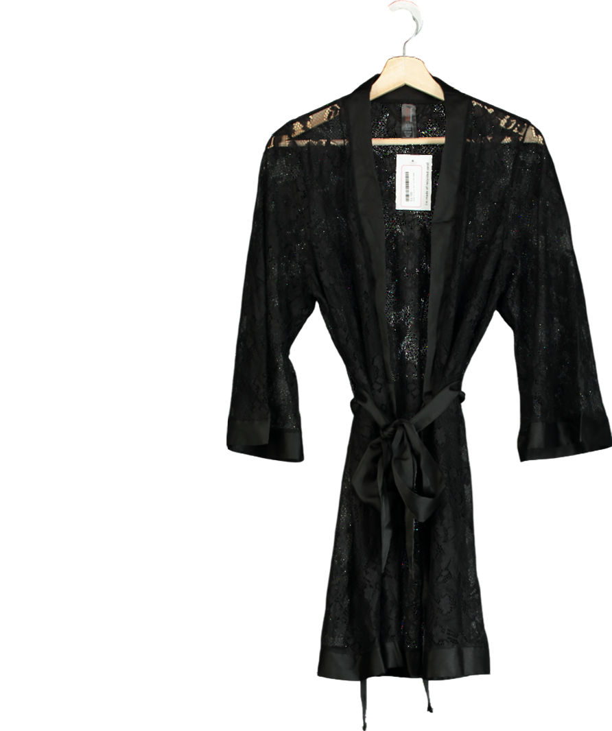 Ann Summers Black Lace Robe UK 8